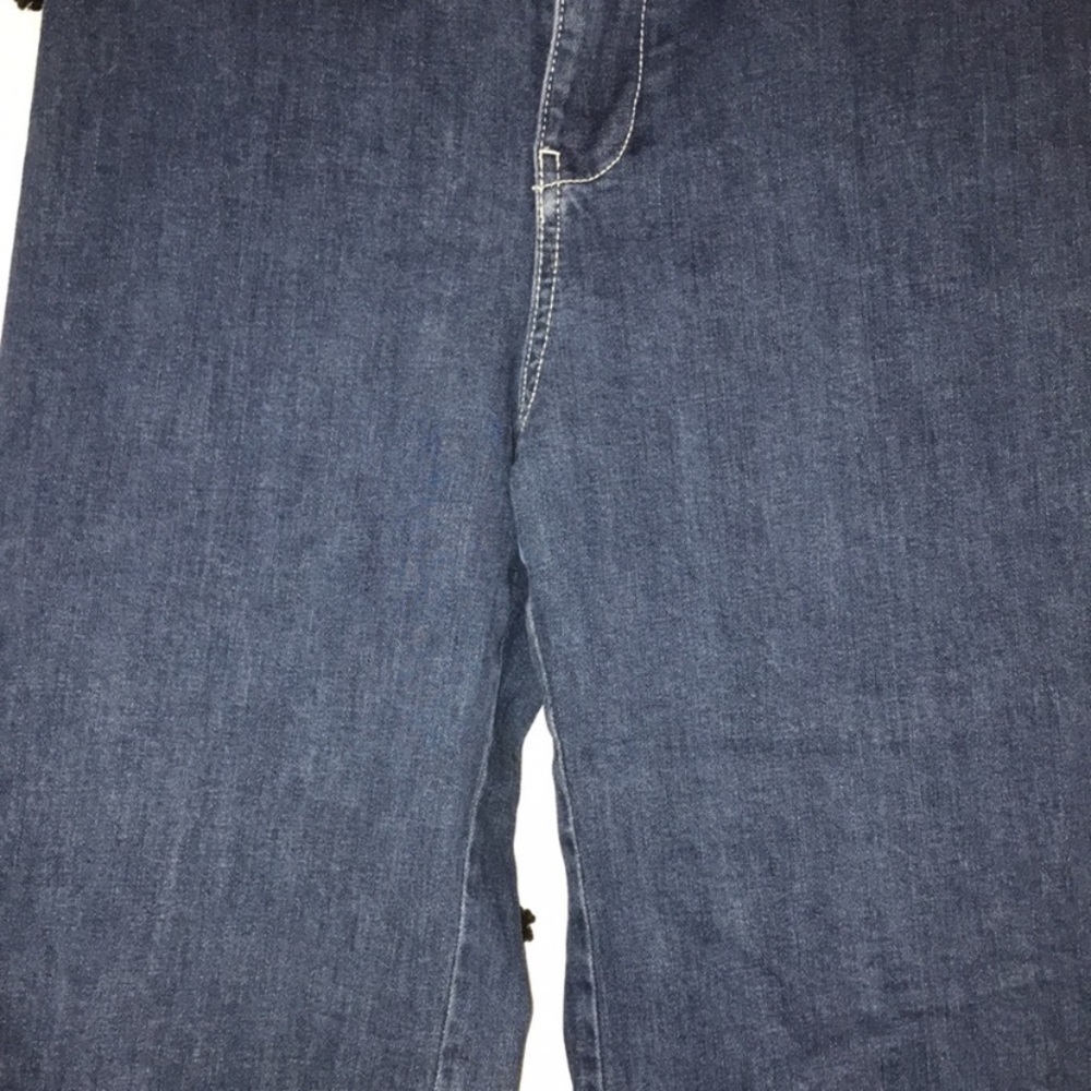 New Anthropologie Pilcro Ultra High Rise Wide Leg Cropped Raw Hem Dark Jeans 29 - Picture 9 of 12